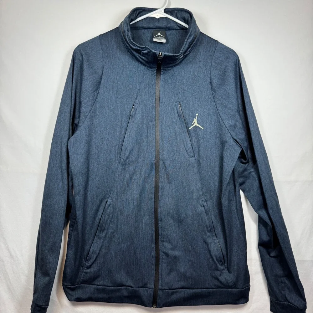 Jordan Dri-FIT Full Zip Jacket Mens‎ Blue Athletic Training 724494-473 Sz Large
